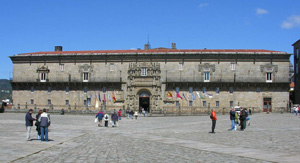 View of Hostal de Obradoiro, Santiago de Compostela, Spain